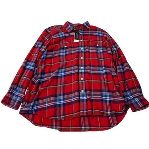 Polo Ralph Lauren Flannel Shirt 1XB Red Plaid Button Up Western‎ Preppy Outdoors